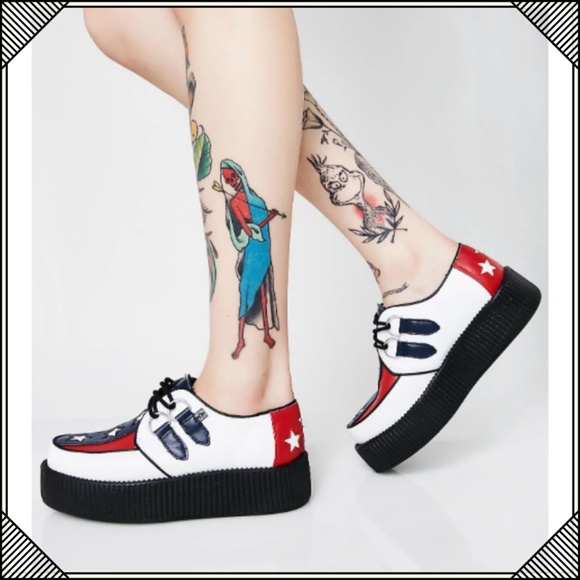 * T.U.K. Viva Mondo Creepers America Platform Shoe - Picture 3 of 6